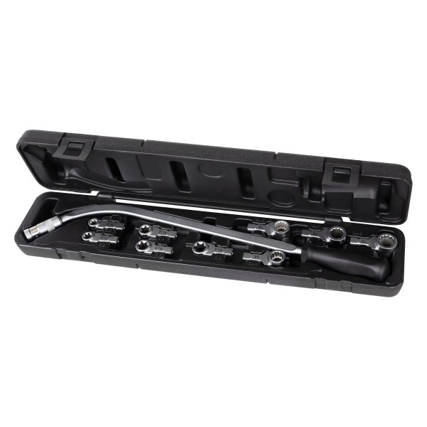 1477/C10-BENT WRENCH WITH 9 BITS