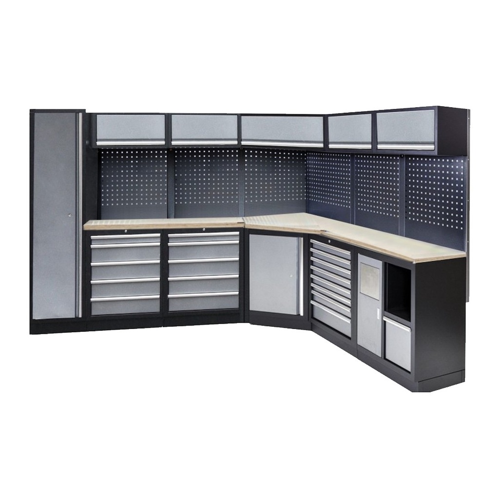 EXTENDED CORNER UNIT WORKSHOP SERIES WITH WOODEN WORKTOP