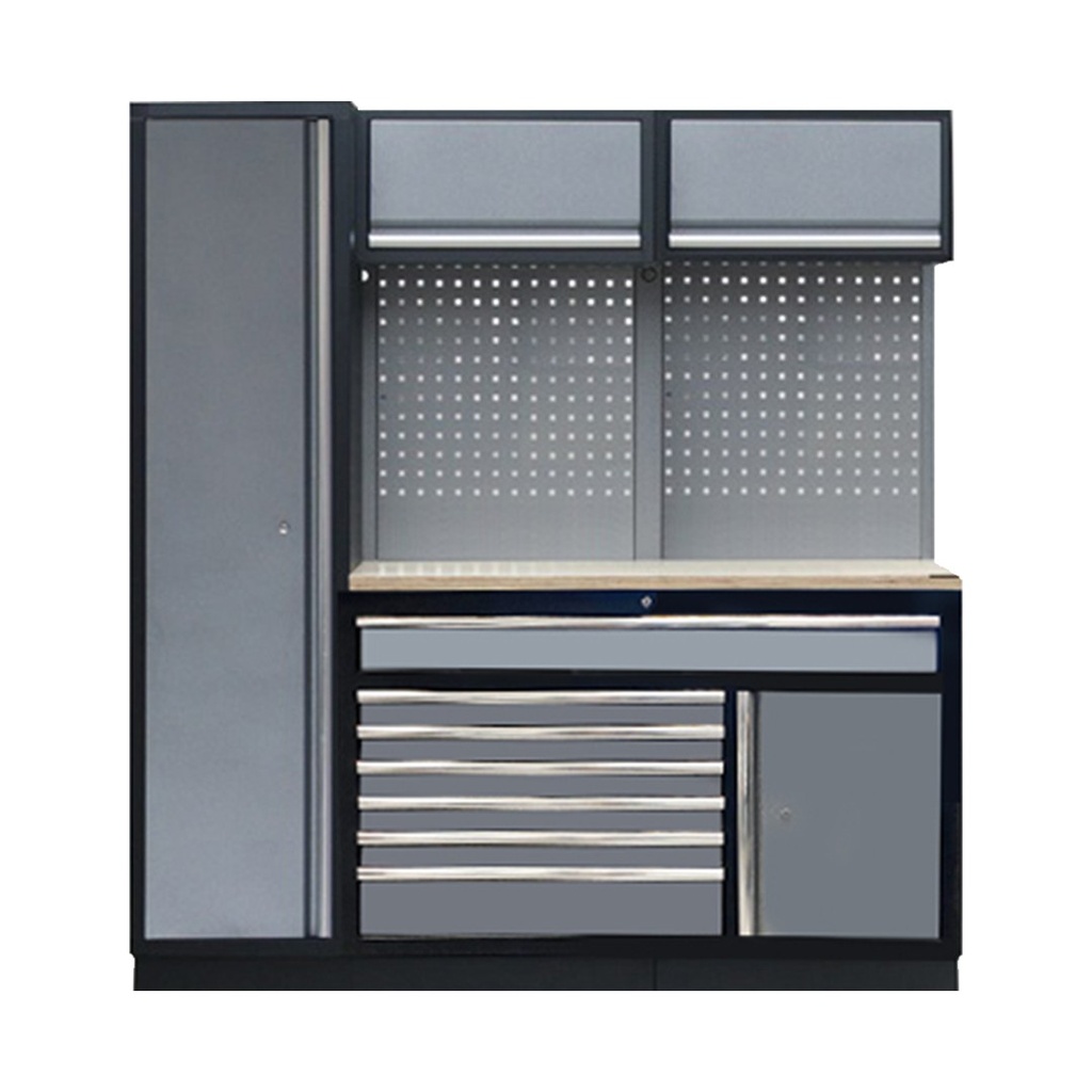 WORKSHOP SYSTEM 11PC WITH STAINLES STEEL WORKTOP