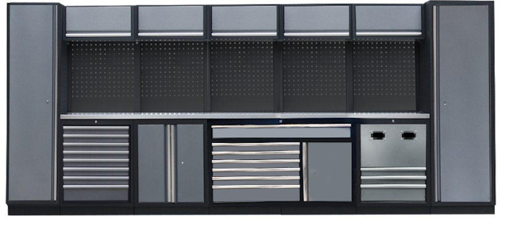 WORKSHOP SYSTEM 30 PIECES WITH STAINLESS STEEL WORKTOP