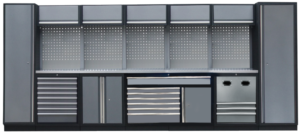 WORKSHOP SYSTEM 30PC WITH STAINLESS STEEL WORKTOP