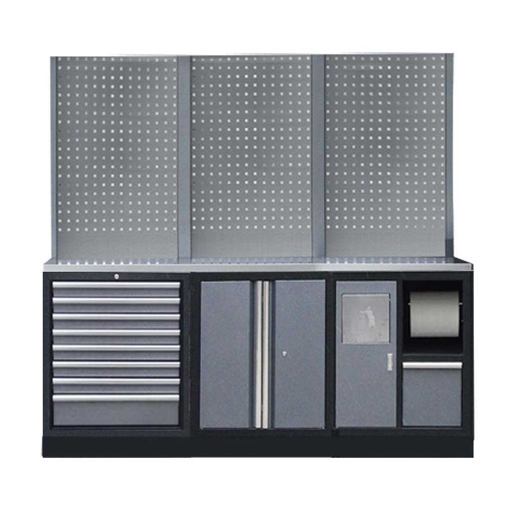PROFESSIONAL GARAGE SERIES W/3 BACKING PANEL WITH SS TOP