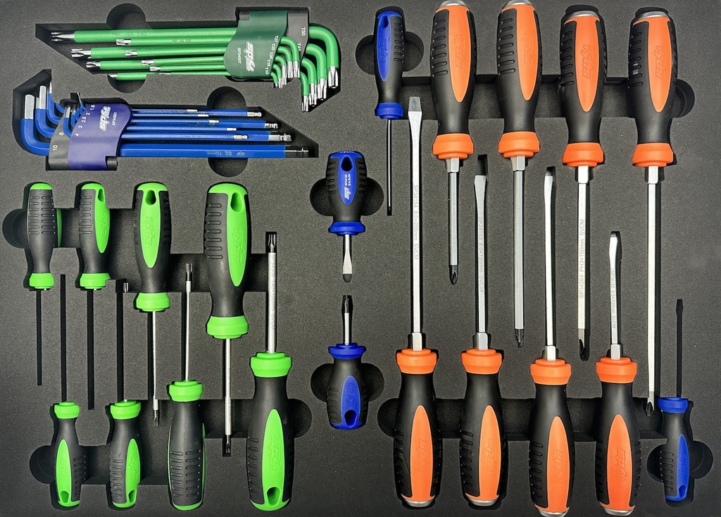 EVA FOAM INLAY M GO-TROUGH SCREWDRIVERS 38PCS