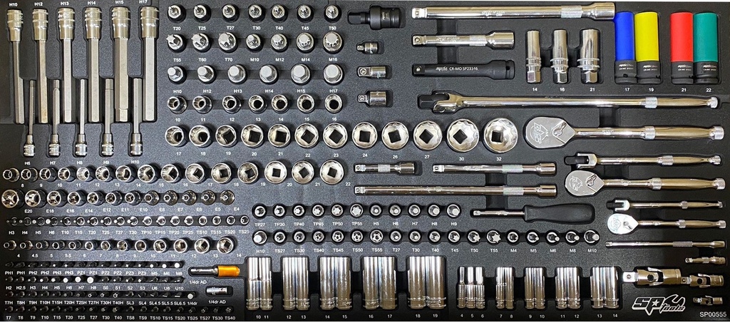 WIDE INSET RATCHETS, SOCKETS AND ACCESSORIES 254 PIECES