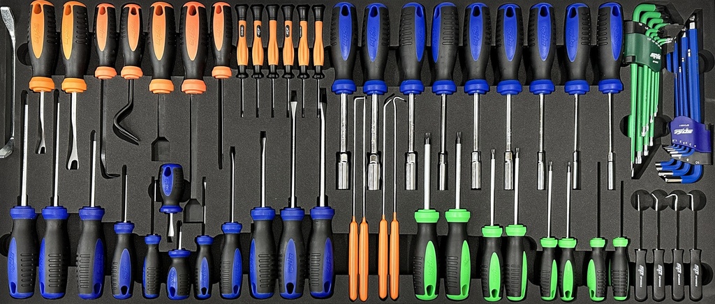 EVA FOAM INLAY L SCREWDRIVERS, HOOKS AND PICKS 69PCS 