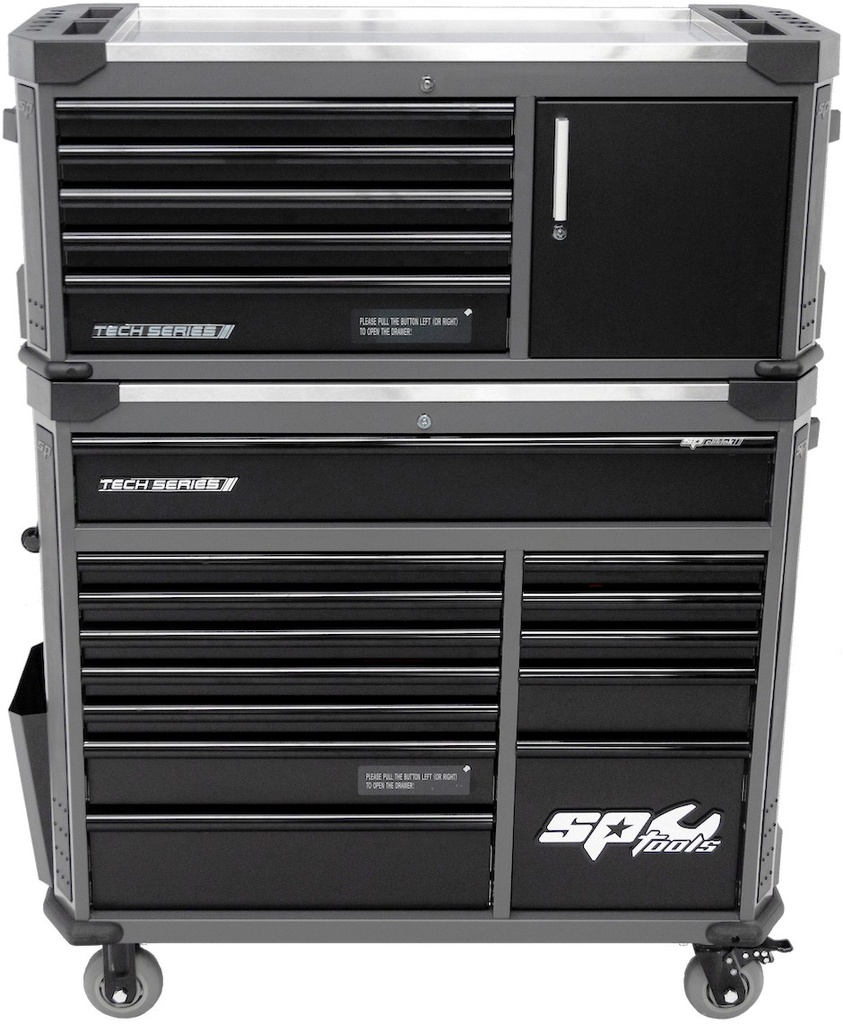 TECH SERIES ROLLER CAB 13 DRAWERS + TOPBOX BLACK/ BLACK