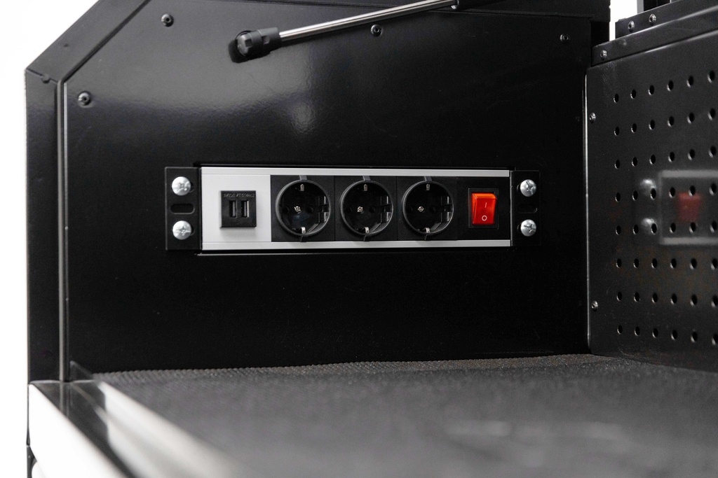 410 PC TOOLKIT IN CUSTOM SERIES ROLLER CAB 14 DRAWERS BLACK + TOPBOX