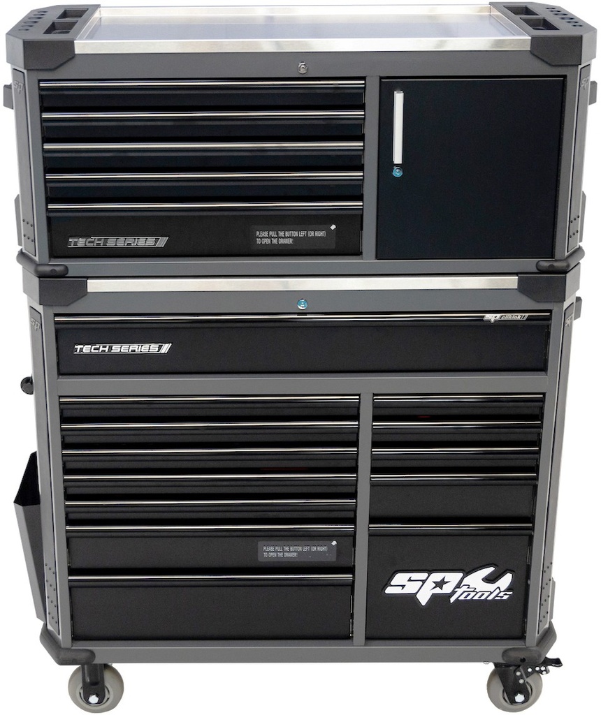 445 PC TOOLKIT IN TECH SERIES ROLLER CAB + TOPBOX BLACK