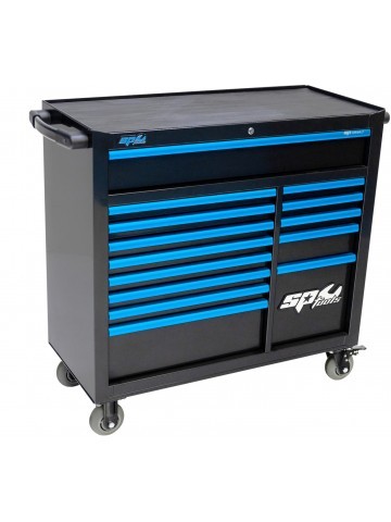 363 PC TOOLKIT IN CUSTOM SERIES ROLLER CAB 14 DRAWERS BLACK/ BLUE