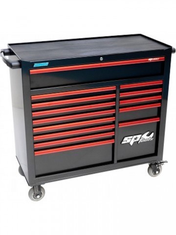 363 PC TOOLKIT IN CUSTOM SERIES ROLLER CAB 14 DRAWERS BLACK/ RED
