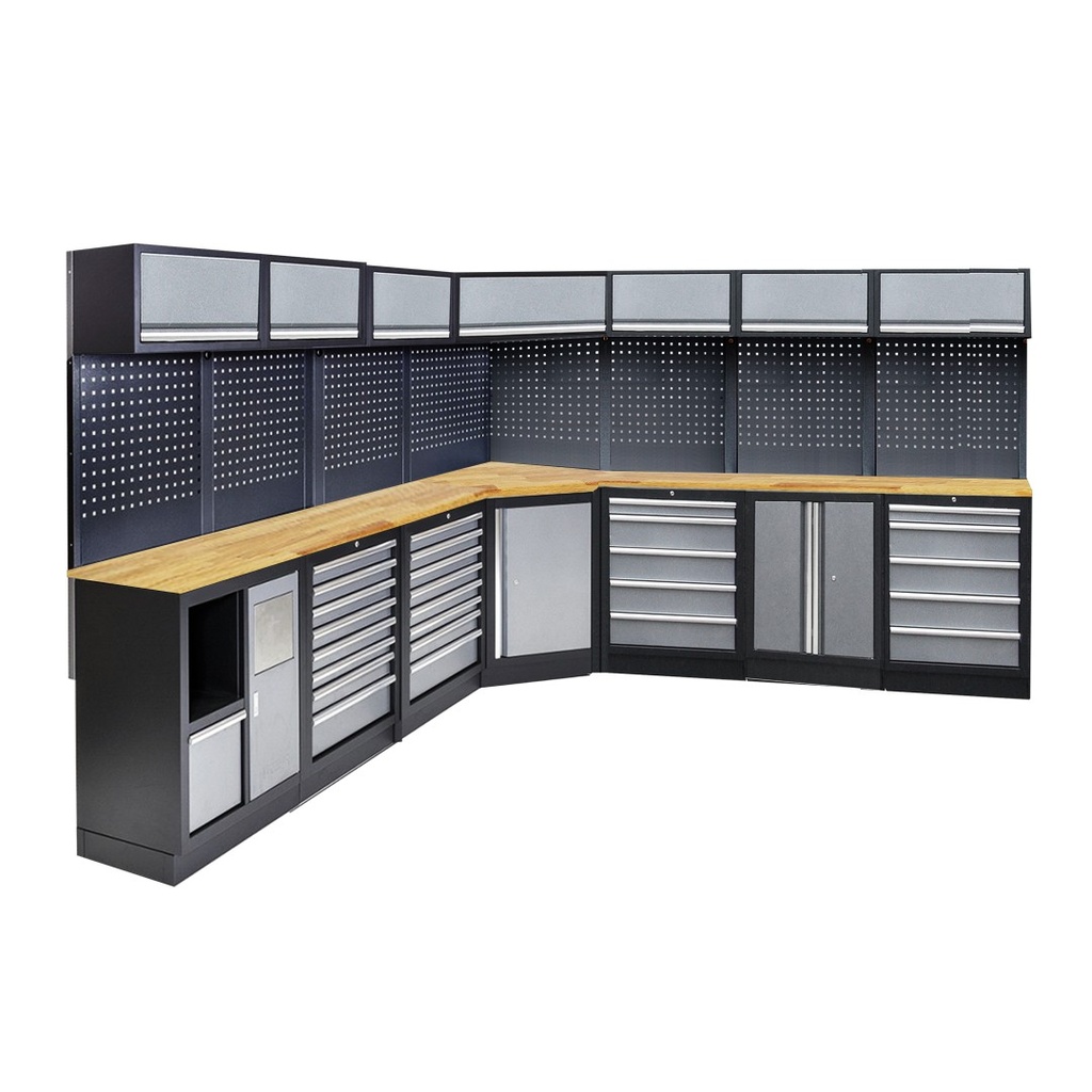 EXTENDED CORNER UNIT WORKSHOP SERIES WITH WOODEN WORKTOP