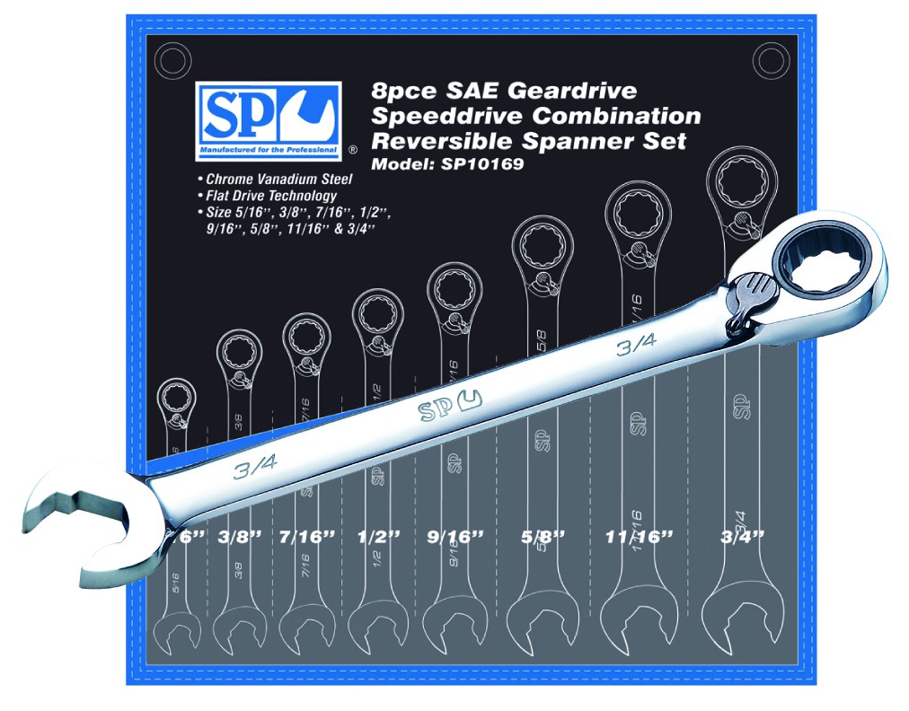 SPANNER SAE G/DRIVE 8PC SPEEDDRIVE REVERSIBLE