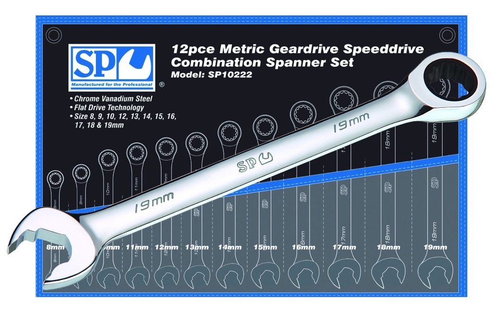 SPANNER METRIC G/DRIVE 12PC SPEEDDRIVE