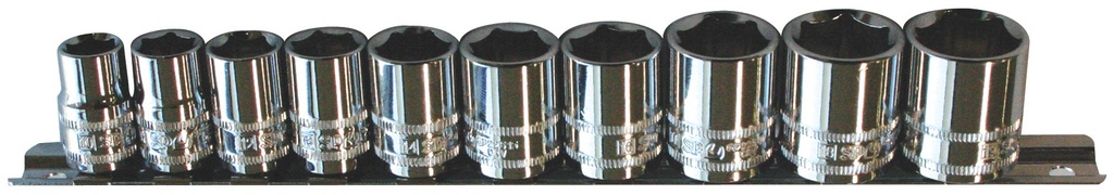 SOCKET RAIL 3/8DR 6PT 10PC METRIC