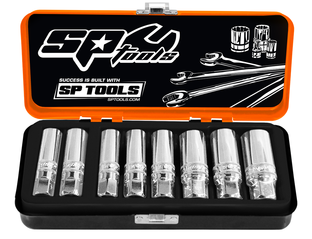 3/8"DR SOCKET SET - MAGNETIC SPARK PLUG - METRIC/SAE - 8PC