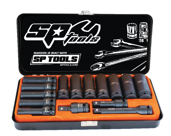 SOCKET SET IMPACT 1/2DR DEEP 6PT 15PC METRIC