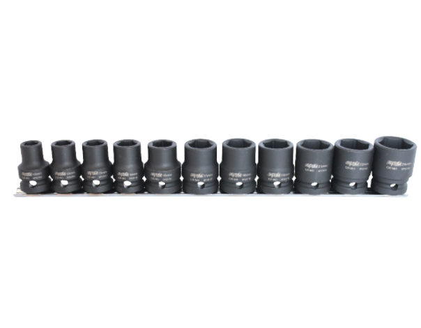 SOCKET RAIL IMPACT 1/2DR 6PT 11PC METRIC