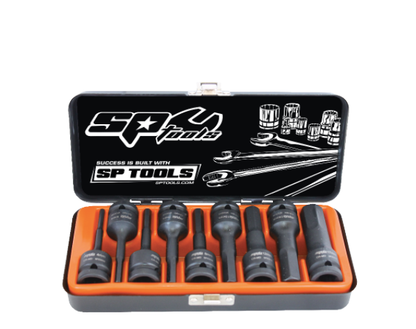 SOCKET SET IMPACT 1/2DR INHEX 9PC METRIC