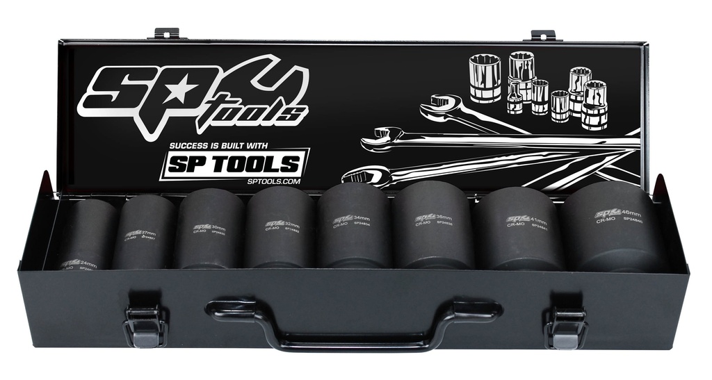 SOCKET SET IMPACT 3/4DR DEEP 6PT 8PC METRIC