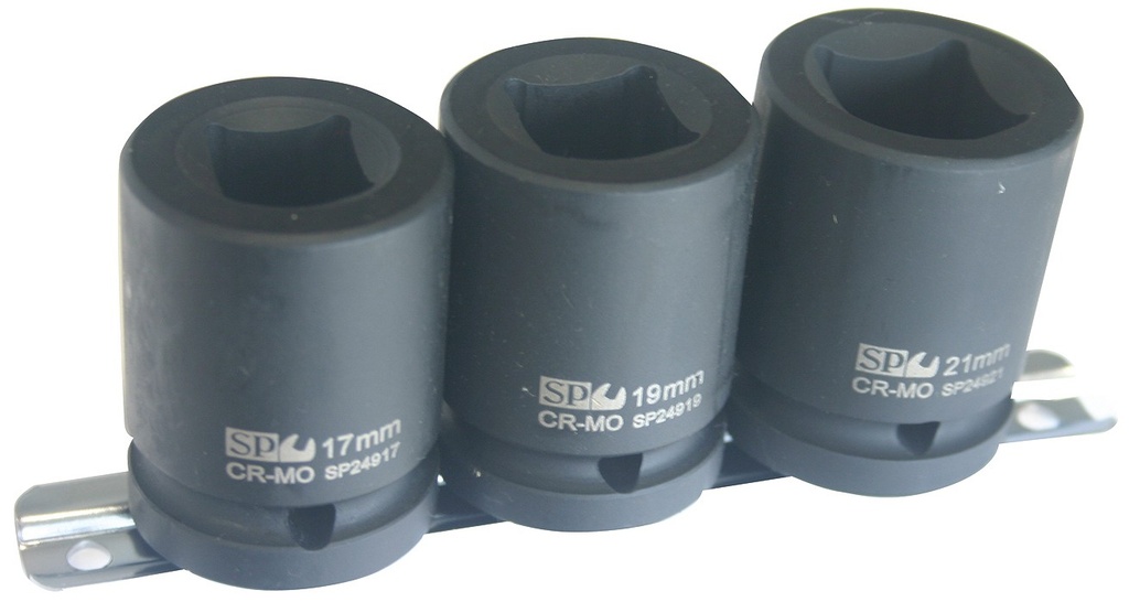 SOCKET RAIL IMPACT 3/4DR DOUBLE SQ 3PC METRIC