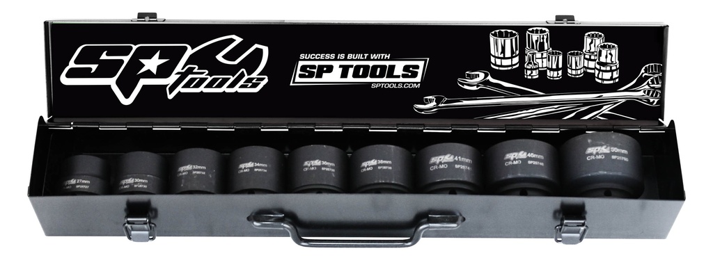 SOCKET SET IMPACT 1DR 6PT 9PC METRIC