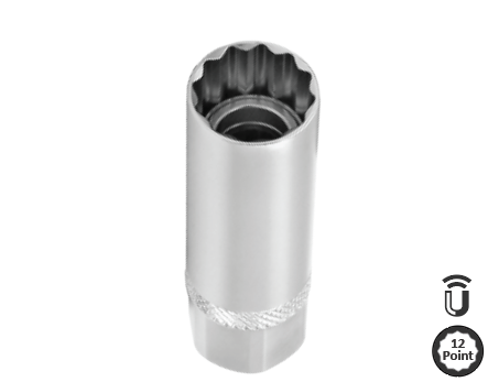 SOCKET 3/8 DR 16mm SPARK PLUG MAGNETIC 12PT x 16mm x 64mm
