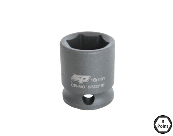 SOCKET IMPACT 3/8" DR 6PT METRIC 16MM