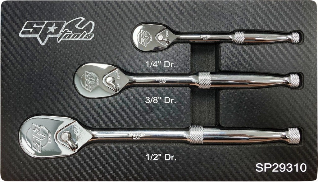 3PC RATCHET SET 1/4,3/8,1/2" 90T SEALED HEAD