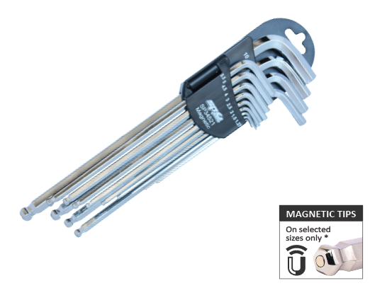 KEY SET MAGNETIC 13PC METRIC BALL DRIVE HEX