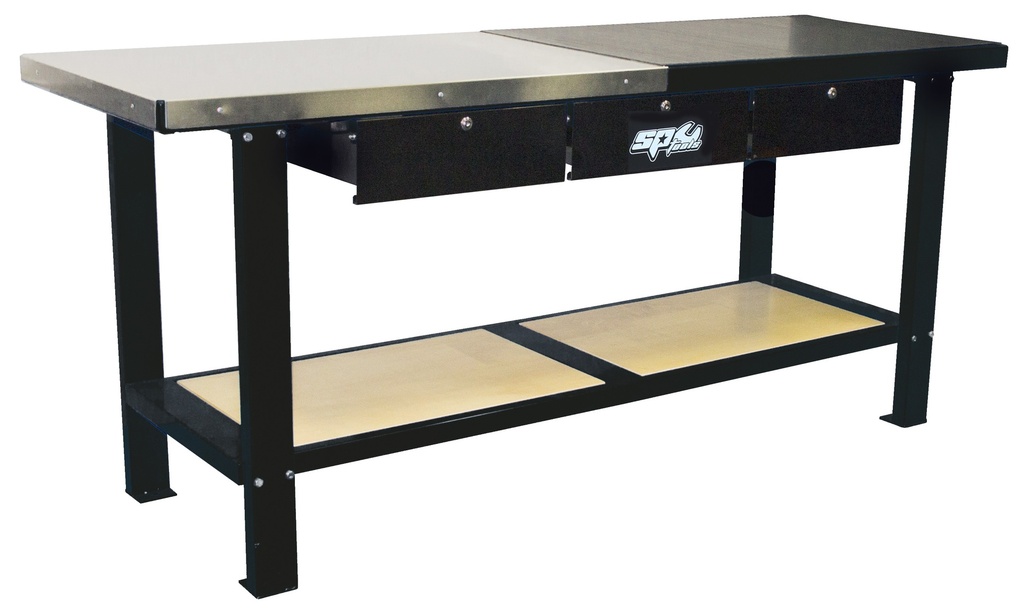 WORK BENCH CUSTOM 2000MM 3 DRAWER BLACK