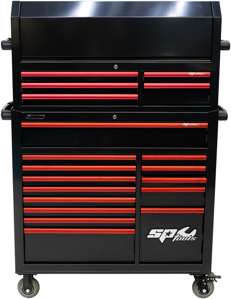 ROLLER CAB AND TOPBOX BLACK/RED 19 DRAWER CUSTOM SUMO