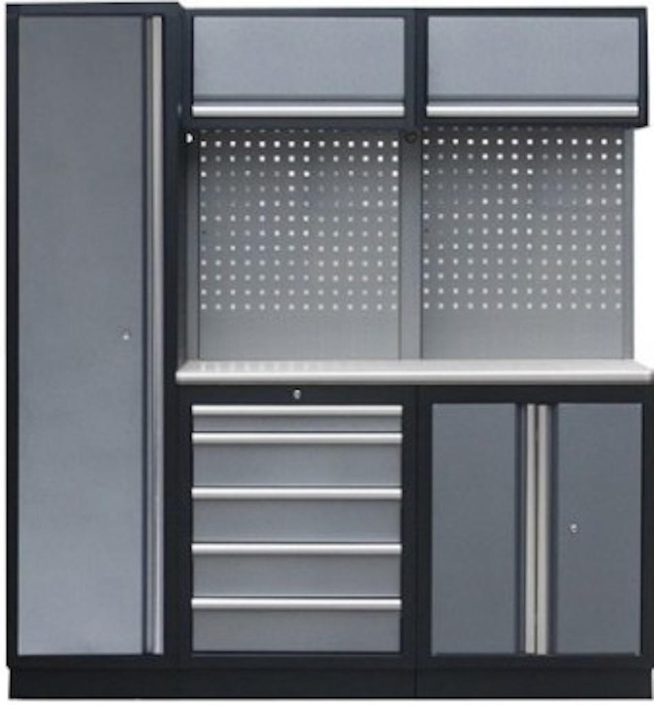 PROFESSIONAL GARAGE SERIES W/2 BACKING PANEL AND TALL CABINET