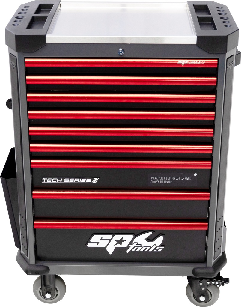 TECH SERIES ROLLER CABINET 9 DRAWER DIAMOND BLACK/RED