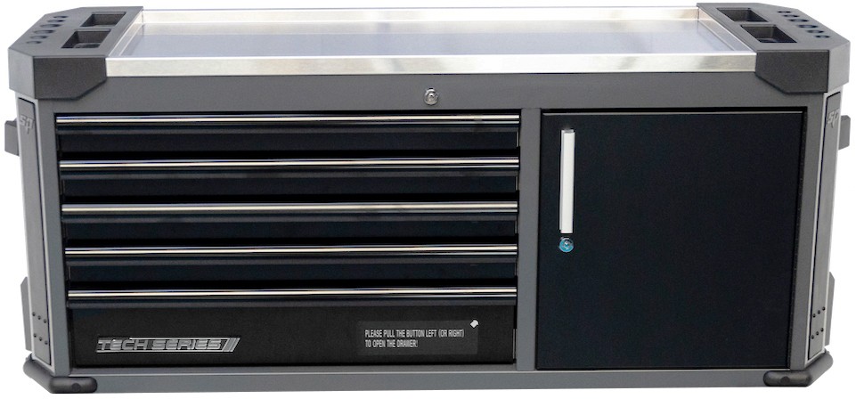 TECH SERIES TOPBOX WIDE 5 DRAWERS+CUPBOARD DIAMOND BLACK