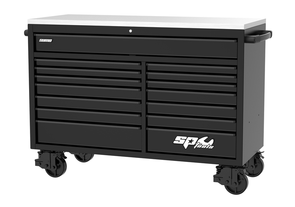 ROLLER CABINET BLACK USA SUMO SERIES 15 DRAWER 150CM WIDE