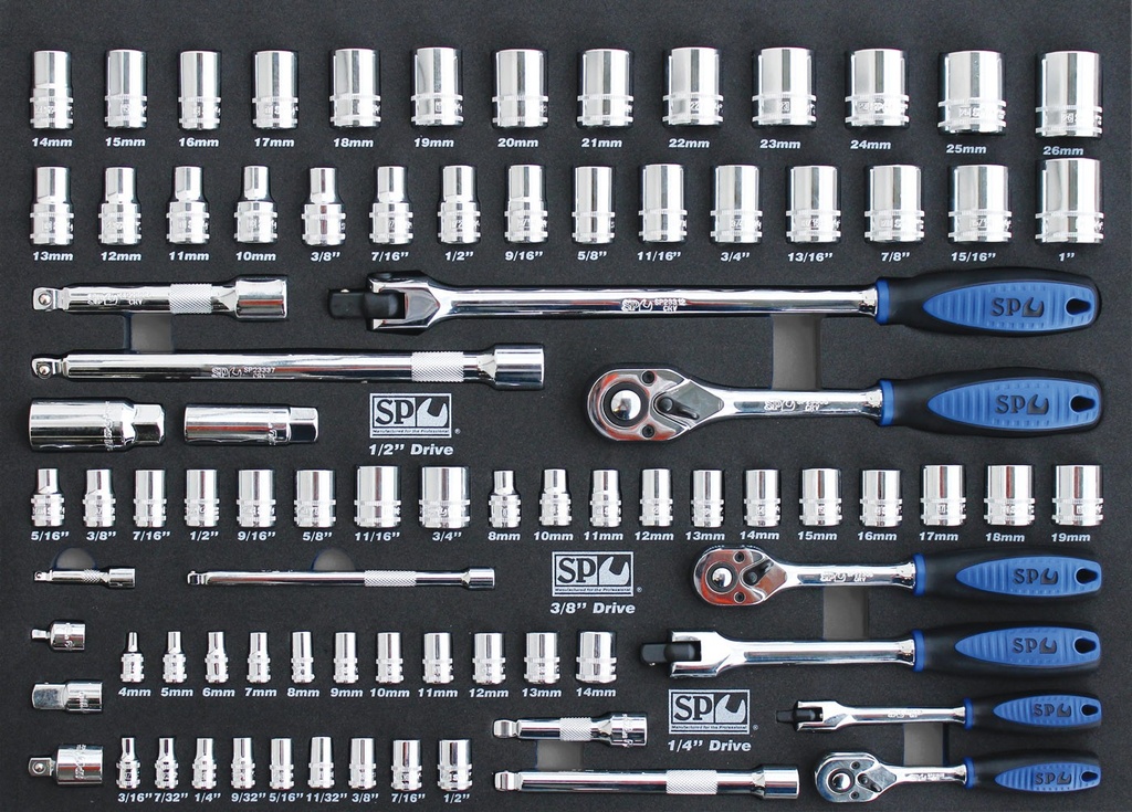 EVA TOOLKIT 84PC METRIC/SAE SOCKET & ACCESSORIES
