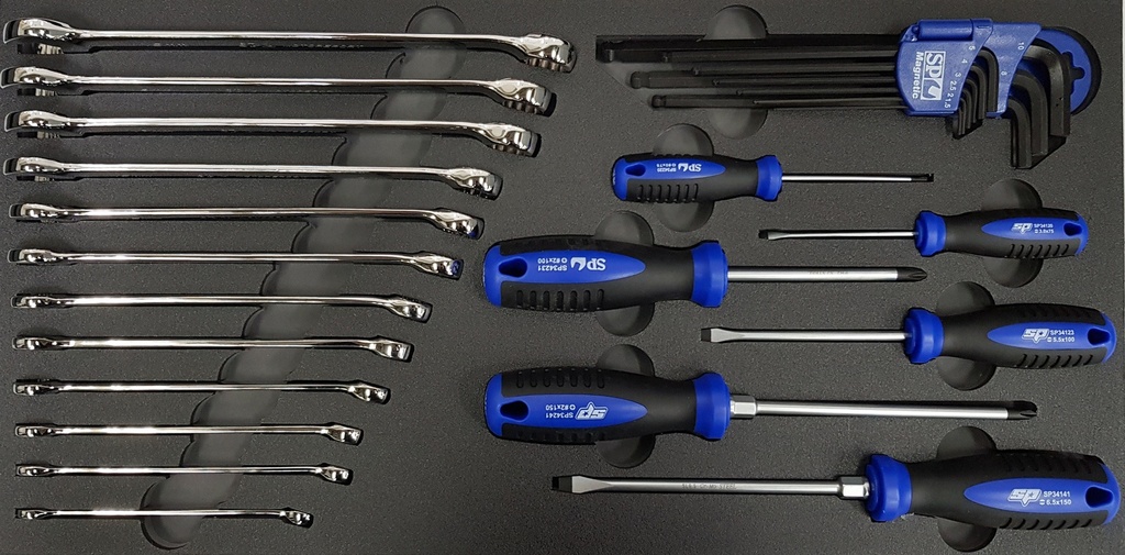 EVA INLAY 18PC SPANNERS & SCREWDRIVERS