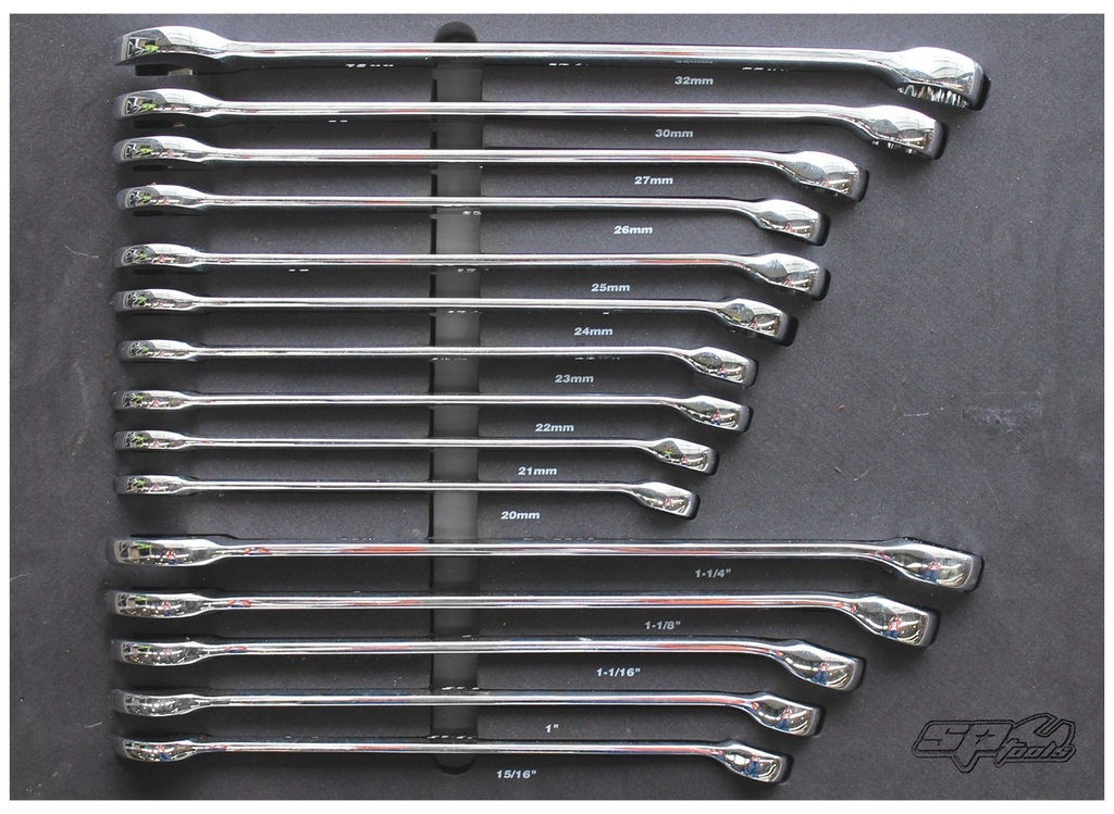 EVA TOOLKIT 15PC METRIC/SAE LARGE ROE SPANNERS