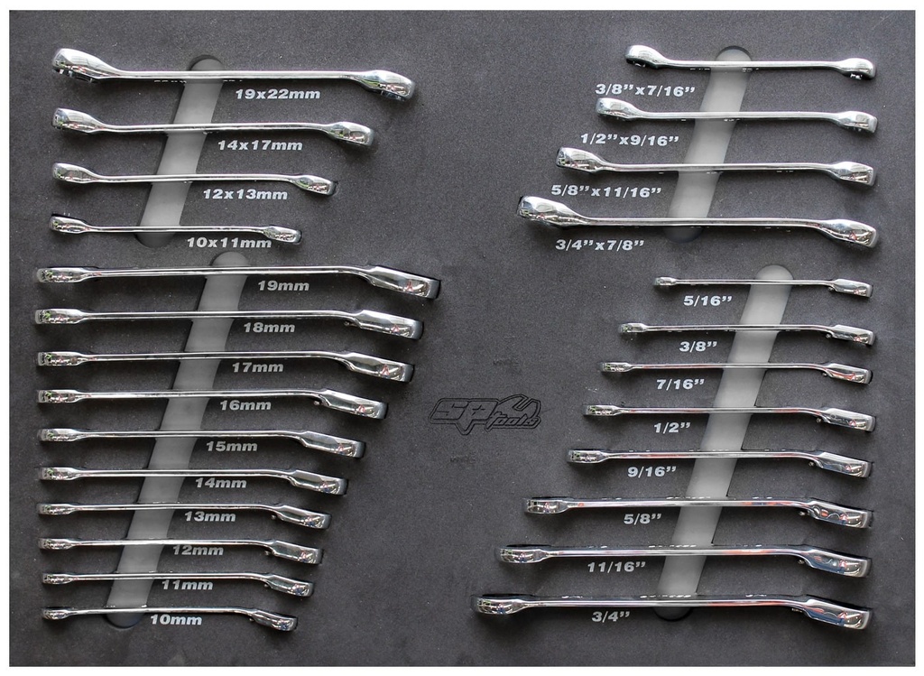 EVA TOOLKIT 26PC METRIC/SAE FLARE&GEARDRIVE SPANNERS