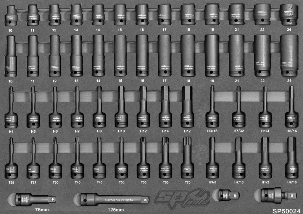 EVA FOAM INLAY 1/2" IMPACT SOCKET SET 56PCS