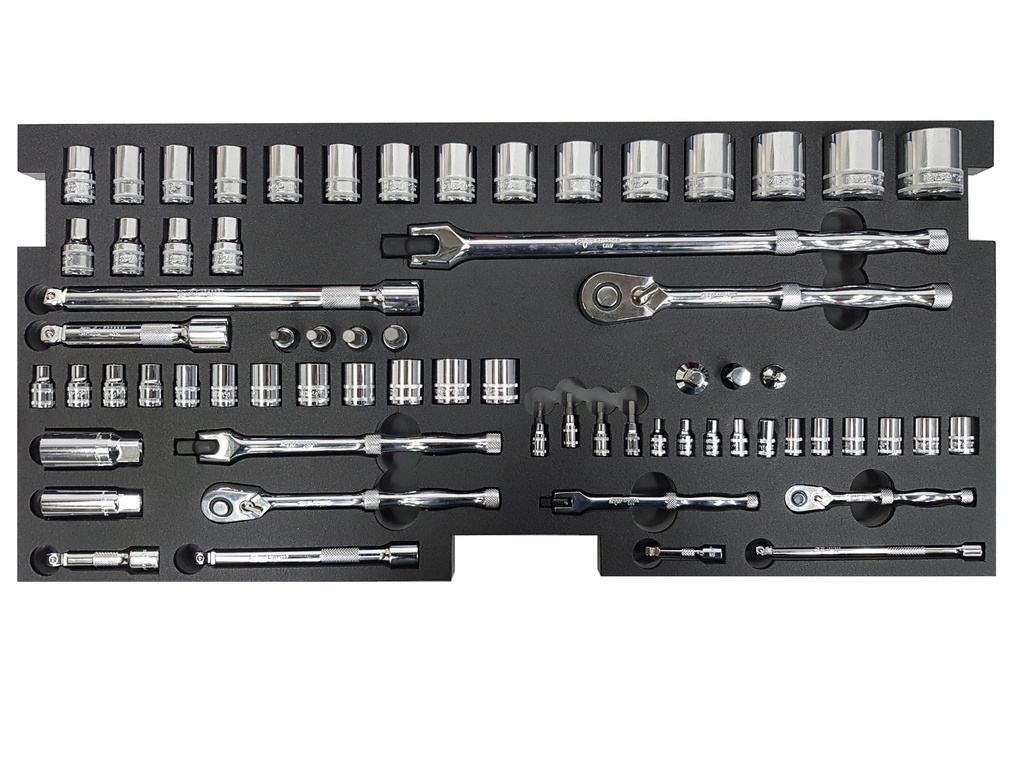 EVA INSERT 57PC SOCKETS AND ACCESSORIES