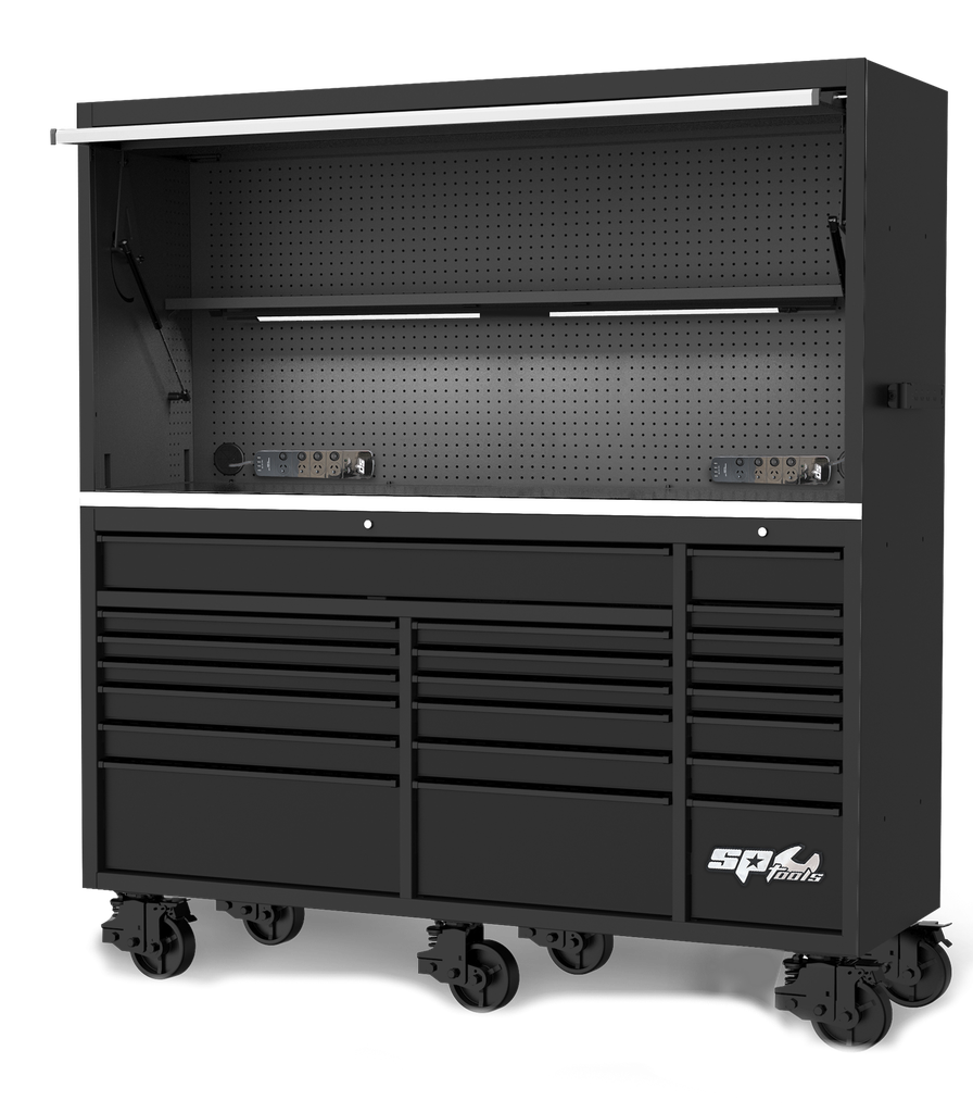 ROLLER CABINET BLACK USA SUMO SERIES 21 DRAWER 185CM WIDE + TOPBOX XL