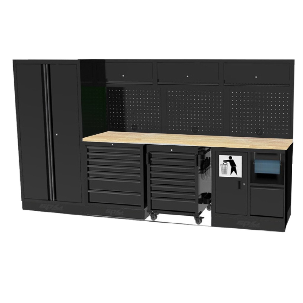 USA WORKSHOP SERIES WOODEN TOP WITH TALL CABINET DOUBLE DOOR