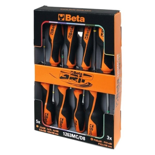 [012632008] 1263MC/D8-SET OF 8 COLOURED SCREWDRIVERS