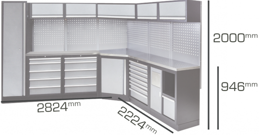 [SP00409] EXTENDED WORKSHOP SERIES CORNER UNIT TIMBER TOP