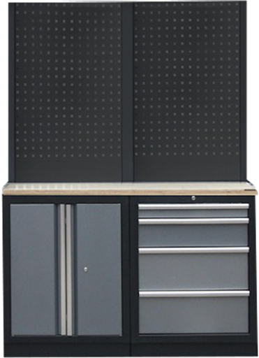 [SP00438B] PROFESSIONAL GARAGE WALL SYSTEM 2 BACK PANELS WITH WOODEN WORKTOP