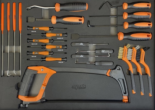 [SP00507] EVA FOAM INLAY PICKSET-SCRAPERS-HACKSAW 24 PCS