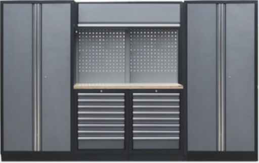 [SP01431-S] PROFESSIONAL GARAGE SERIES W/2 BACKING PANEL AND 2 TALL CABINETS
