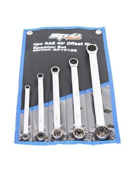 [SP10185] SPANNER SET RING 40 DEGREE OFFSET SAE 5PC