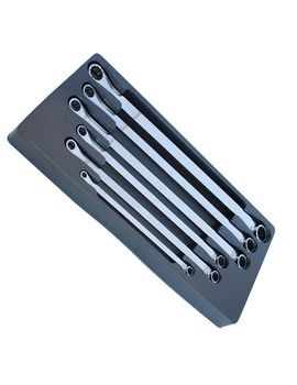 [SP10236] SPANNER SET 15DEGREE OFFSET LONG RING METRIC 6PC